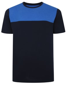 Bigdude Cut & Sew T-Shirt Marineblau/Königsblau
