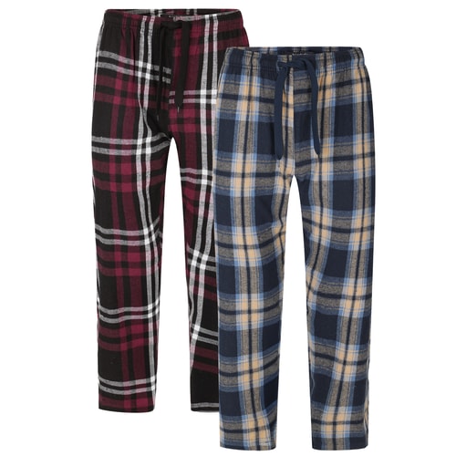 Bigdude Doppelpack Flanellhosen Schwarz
