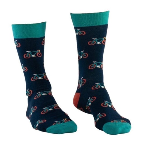 Doris & Dude Bikes Print Socken Marineblau