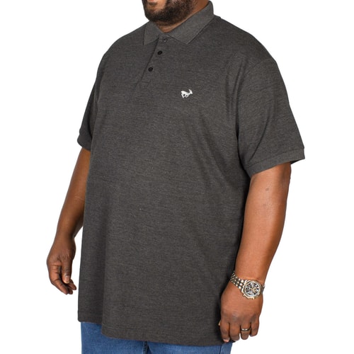 Bigdude Poloshirt mit Stickerei, Anthrazit