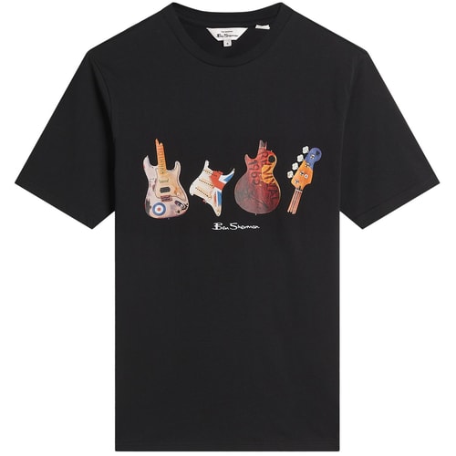 Ben Sherman Smashed Guitars T-Shirt Schwarz
