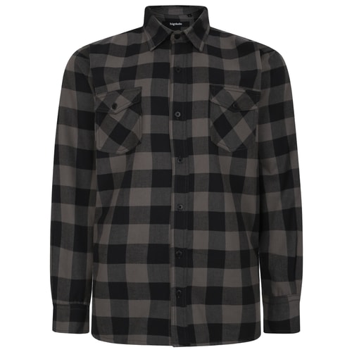 Bigdude Kariertes Overshirt Anthrazit/Schwarz