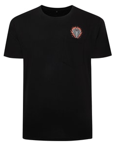 Bigdude – T-Shirt mit Cobra-Print und Tasche, Schwarz