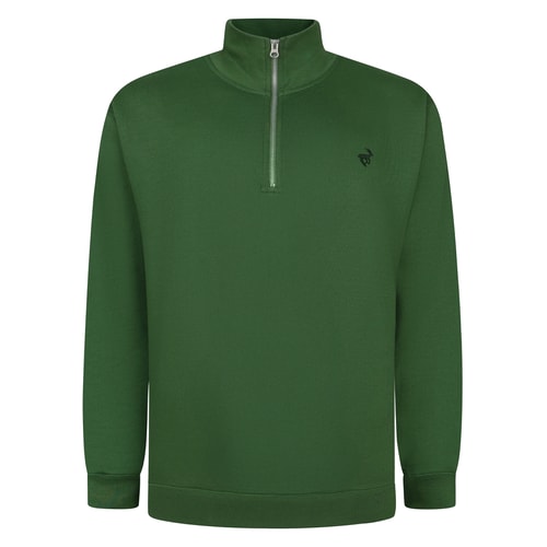 Bigdude 1/4 Zip Neck Sweatshirt Dunkelgrün