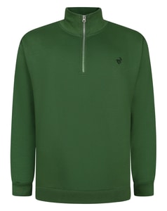 Bigdude 1/4 Zip Neck Sweatshirt Dunkelgrün