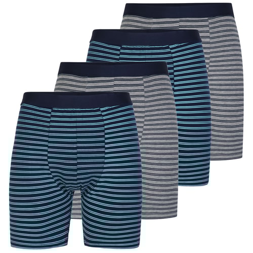 Bigdude Boxershorts mit durchgehenden Streifen, 4er-Pack, Multi