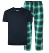 Gemütliches KurzarmTShirt und karierte Hose PyjamaSet Marineblau