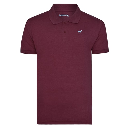 Bigdude Jersey Marl Polo Shirt Burgundy Tall