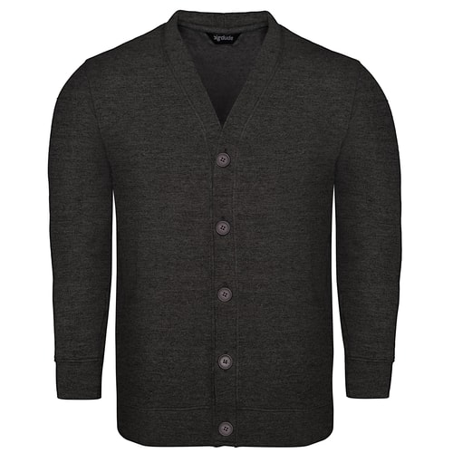 Bigdude Fleece Strickjacke Grau Tall Fit 