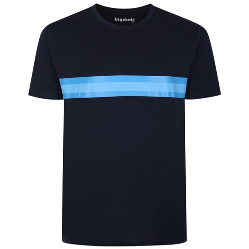 Gestreiftes T-Shirt mit Bigdude-Muster Marineblau/Blau Tall