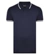 Kontrast Poloshirt Marineblau