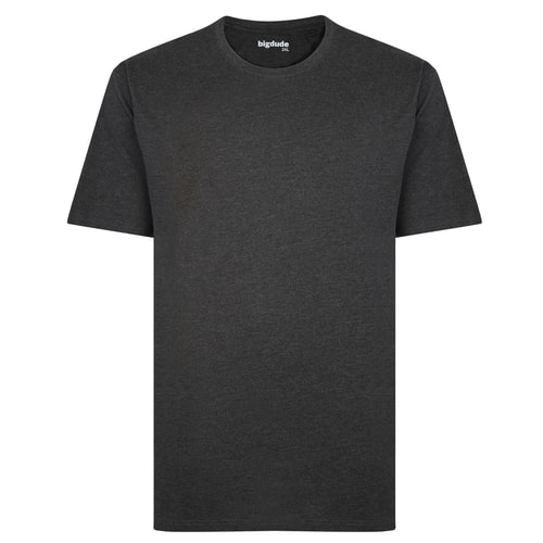 Bigdude Heavy Weight Plain T-Shirt Anthrazit, groß
