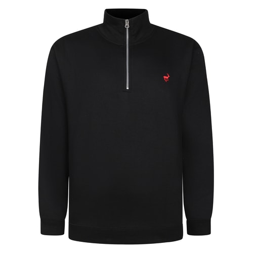 Bigdude Sweatshirt mit 1/4-Reißverschluss, Schwarz