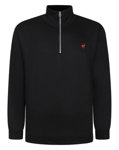 Bigdude Sweatshirt mit 1/4-Reißverschluss, Schwarz