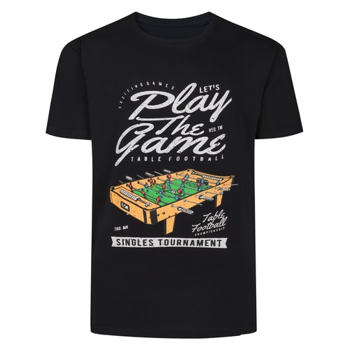 Bigdude Play The Game Print T-Shirt Schwarz