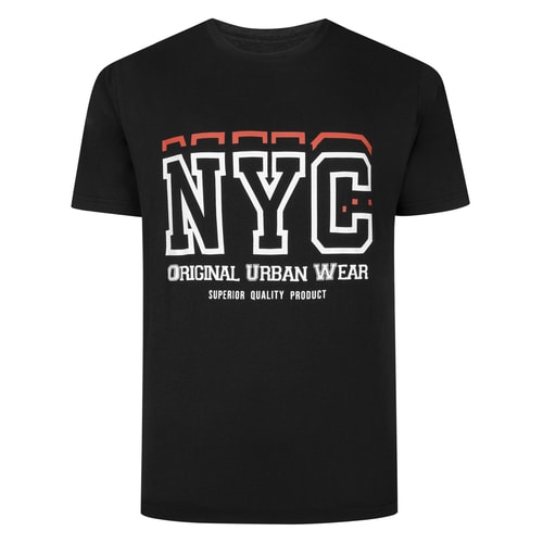 Bigdude NYC Print T-Shirt Schwarz