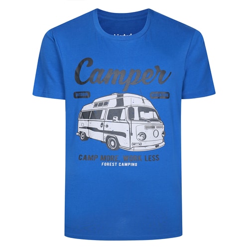 Bigdude Camper Print T-Shirt Dunkelblau
