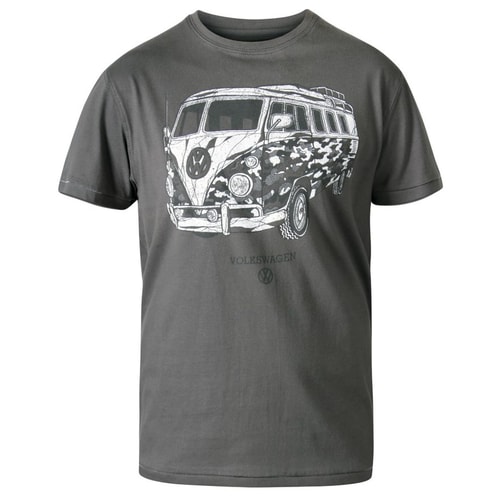 D555 VW Campervan Print T-Shirt Khaki
