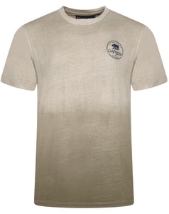 KAM Deep Dye California Print T-Shirt Olive
