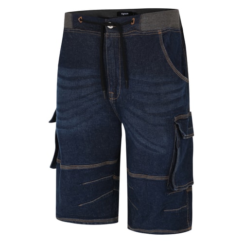 Bigdude Jeansshorts mit Jerseybund, dunkle Waschung