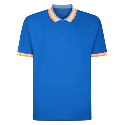 Bigdude Jacquard Contrast Pique Poloshirt Königsblau