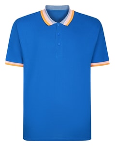 Bigdude Jacquard Contrast Pique Poloshirt Königsblau