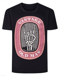 Bigdude Vintage Print T-Shirt Schwarz