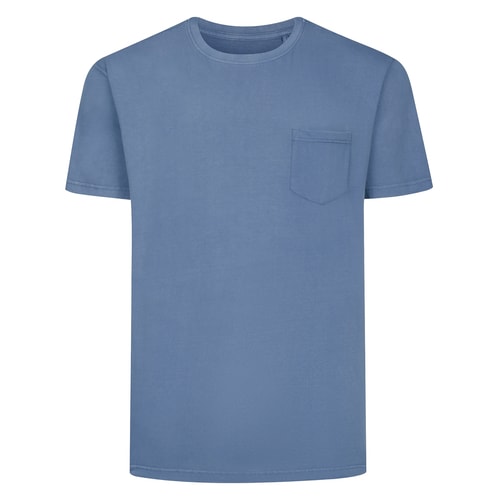 Bigdude Stückgefärbtes T-Shirt, Staubblau, Größe L