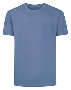 Bigdude Stückgefärbtes T-Shirt, Staubblau, Größe L