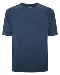 Bigdude Kontrast-Flatlock-T-Shirt aus dunklem Denim