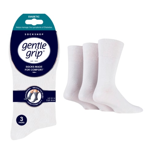 Sanfte Griffigkeit 3er-Pack Diabetikersocken Weiß