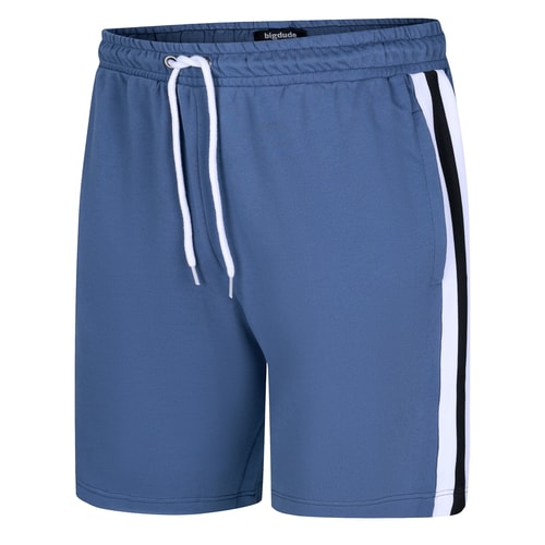 Bigdude Shorts mit Kontrastband und Schlaufenrücken, Staubblau