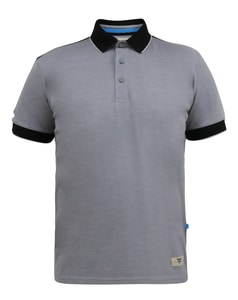D555 Prinstead Piqué-Poloshirt mit geripptem Kragen und Bündchen Grau/Schwarz