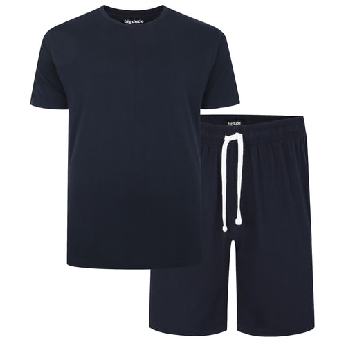 Bigdude Kurzarm-Pyjama-Set, Marineblau