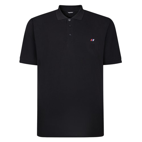 Bigdude Poloshirt mit gesticktem Logo, Schwarz, Größe L