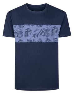 Bigdude Cut And Sew AOP T-Shirt Navy Tall