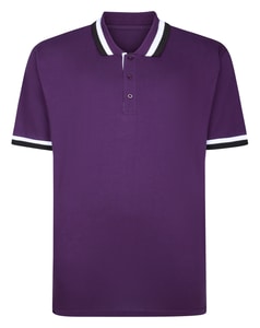 Bigdude Poloshirt mit Zierstreifen in Pflaumenlila