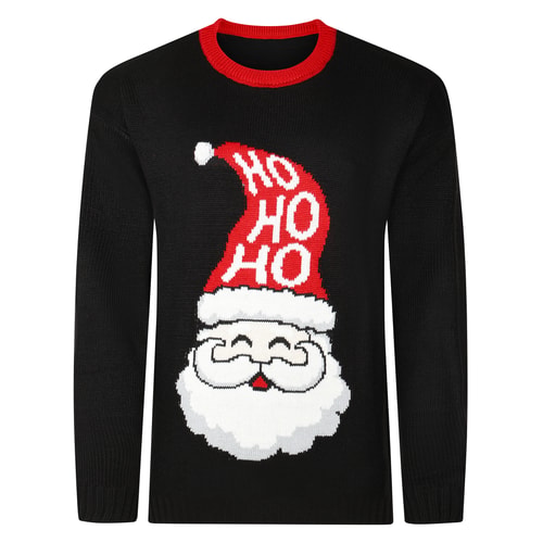 Schwarzer Weihnachtsmann-Pullover von Bigdude