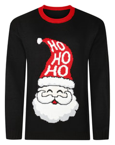 Schwarzer Weihnachtsmann-Pullover von Bigdude