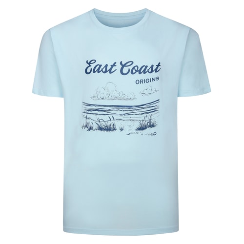 Bigdude East Coast Origins Print T-Shirt Babyblau