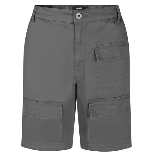 Bigdude Stretch-Utility-Shorts mit elastischem Bund, Anthrazit
