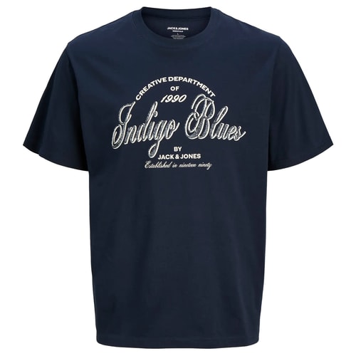 Jack & Jones Kreativ bedrucktes T-Shirt, marineblauer Blazer
