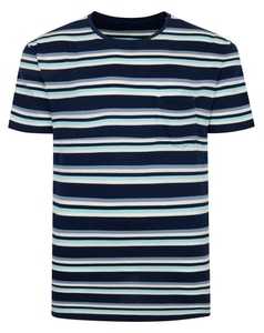 Bigdude – Gestreiftes T-Shirt, Marineblau