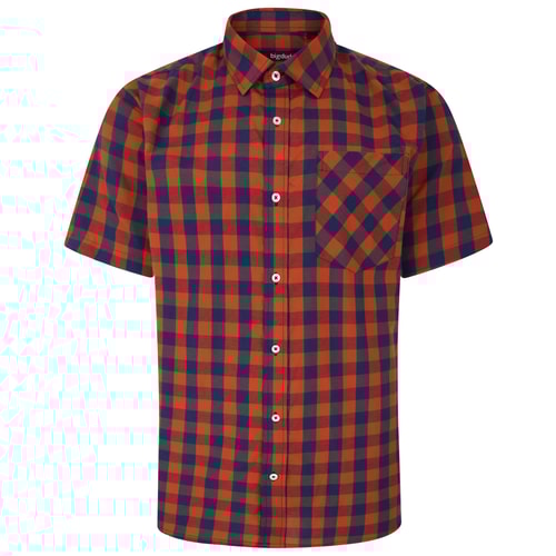 Bigdude Gingham Kurzarmhemd Orange