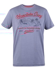 D555 Harble Honolulu Surf Print T-Shirt Blau