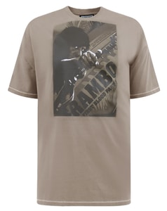 D555 Offizielles Rambo-T-Shirt mit Aufdruck, Stein