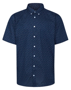 Bigdude Button-Down-Kurzarmhemd mit Streuseln, Marineblau