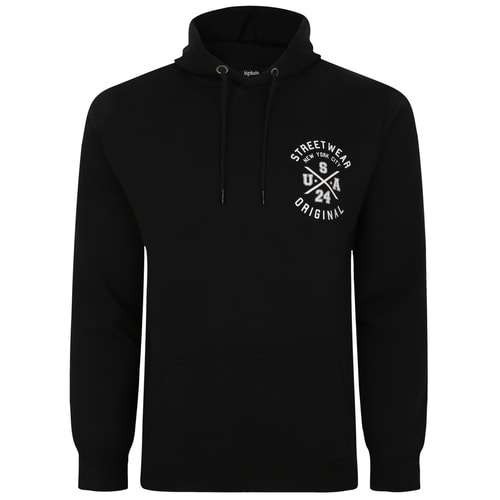 Bigdude New York Print Hoody Schwarz
