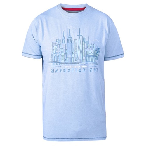 D555 Hemsworth Manhattan Sky Line Print T-Shirt Blau