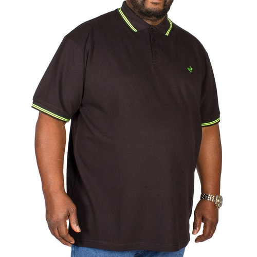Bigdude Poloshirt Schwarz / Grün Tall Fit 